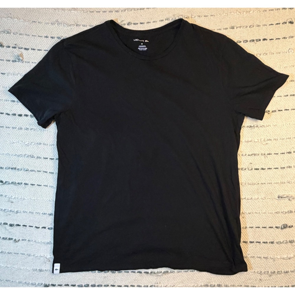 Lacoste Black Crew Neck Short Sleeve T-Shirt XXL RN87651 CA16998